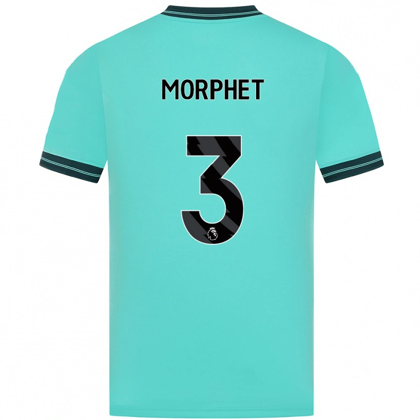 Danxen Enfant Maillot Anna Morphet #3 Bleu Ciel Vert Tenues Extérieur 2025/26 T-Shirt
