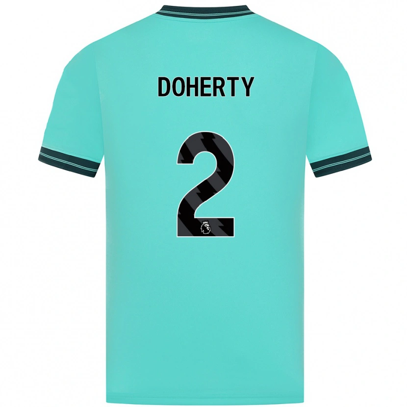 Danxen Enfant Maillot Matt Doherty #2 Bleu Ciel Vert Tenues Extérieur 2025/26 T-Shirt