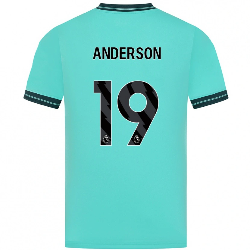 Danxen Enfant Maillot Becky Anderson #19 Bleu Ciel Vert Tenues Extérieur 2025/26 T-Shirt