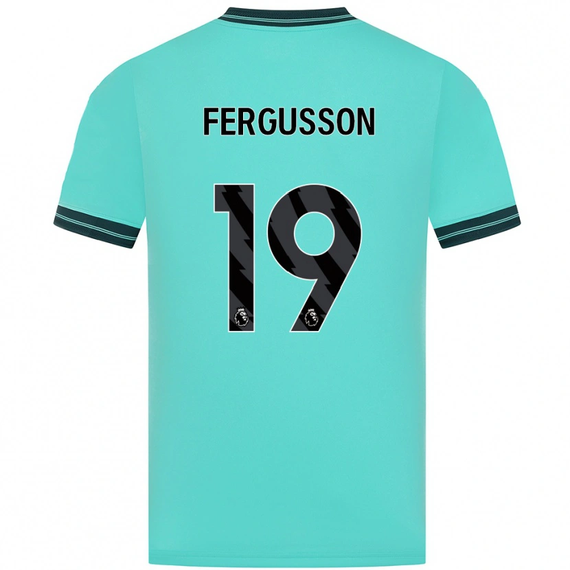 Danxen Enfant Maillot Liv Fergusson #19 Bleu Ciel Vert Tenues Extérieur 2025/26 T-Shirt
