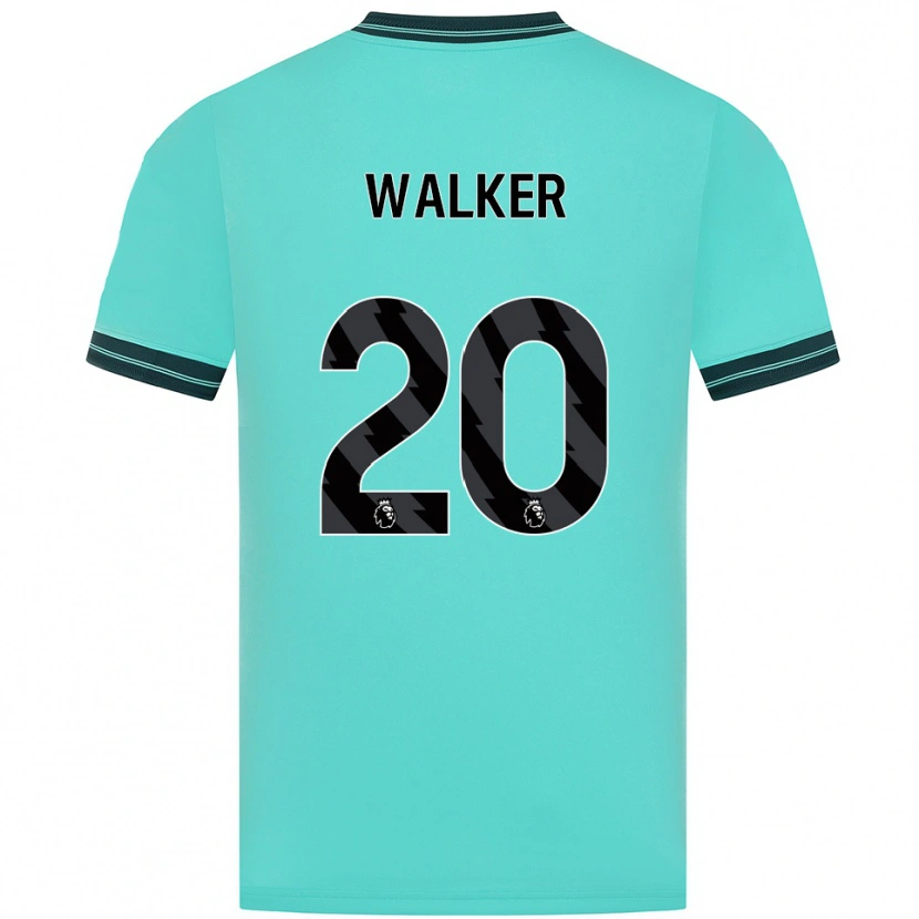 Danxen Enfant Maillot Lowri Walker #20 Bleu Ciel Vert Tenues Extérieur 2025/26 T-Shirt