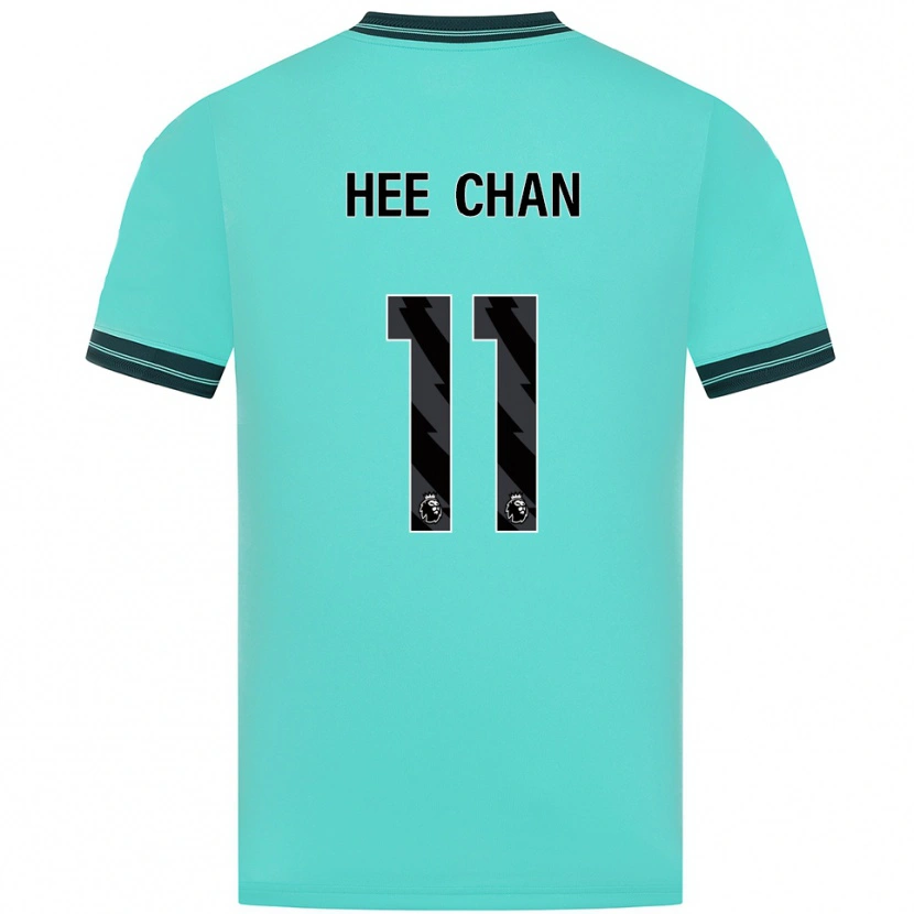 Danxen Enfant Maillot Hee-Chan Hwang #11 Bleu Ciel Vert Tenues Extérieur 2025/26 T-Shirt