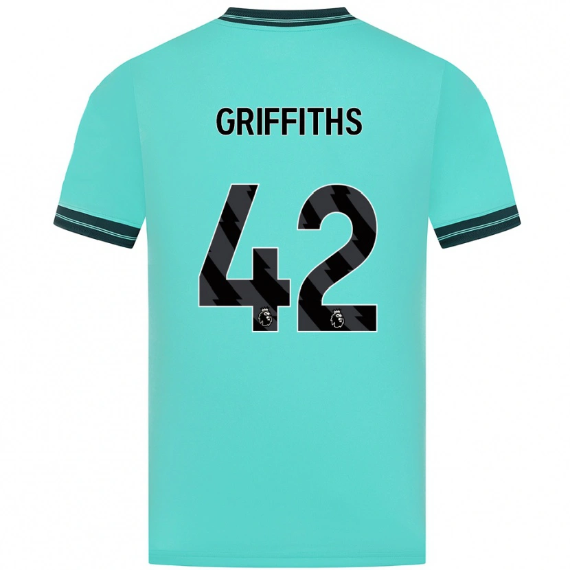 Danxen Enfant Maillot Harvey Griffiths #42 Bleu Ciel Vert Tenues Extérieur 2025/26 T-Shirt