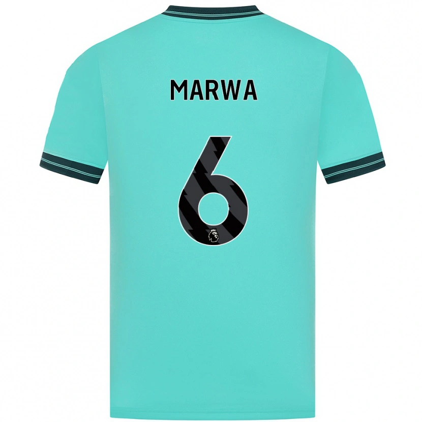 Danxen Enfant Maillot Bjørn Marwa #6 Bleu Ciel Vert Tenues Extérieur 2025/26 T-Shirt