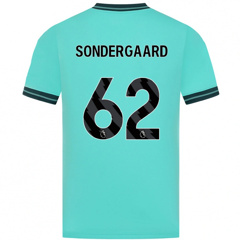 Danxen Enfant Maillot Andreas Sondergaard #62 Bleu Ciel Vert Tenues Extérieur 2025/26 T-Shirt