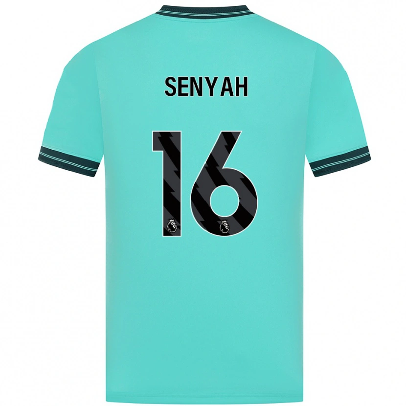 Danxen Enfant Maillot Kwasi Senyah #16 Bleu Ciel Vert Tenues Extérieur 2025/26 T-Shirt