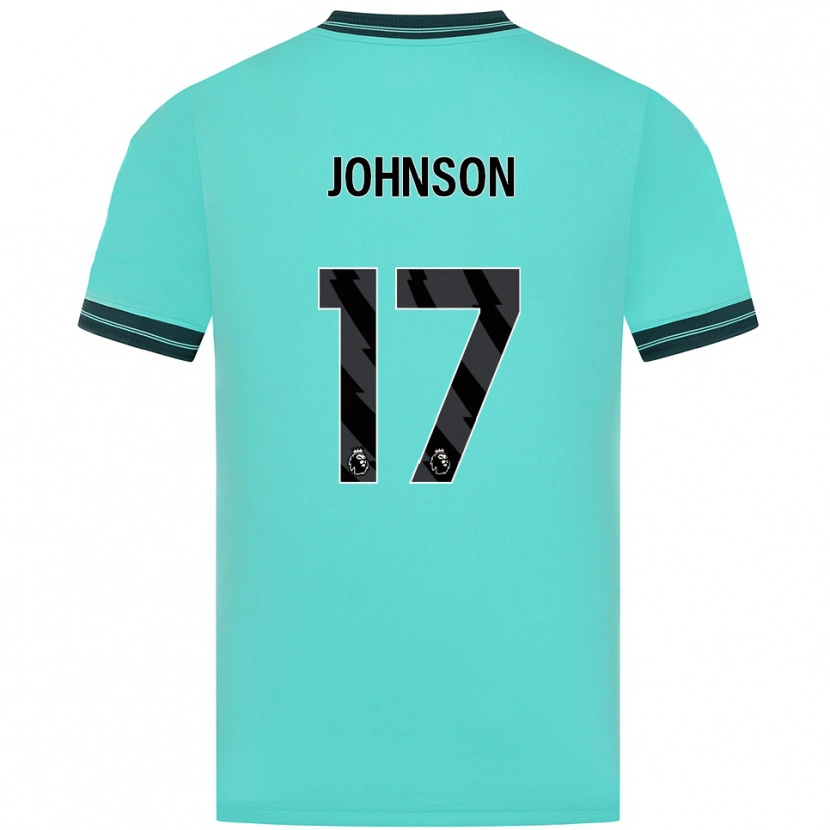 Danxen Enfant Maillot Katie Johnson #17 Bleu Ciel Vert Tenues Extérieur 2025/26 T-Shirt