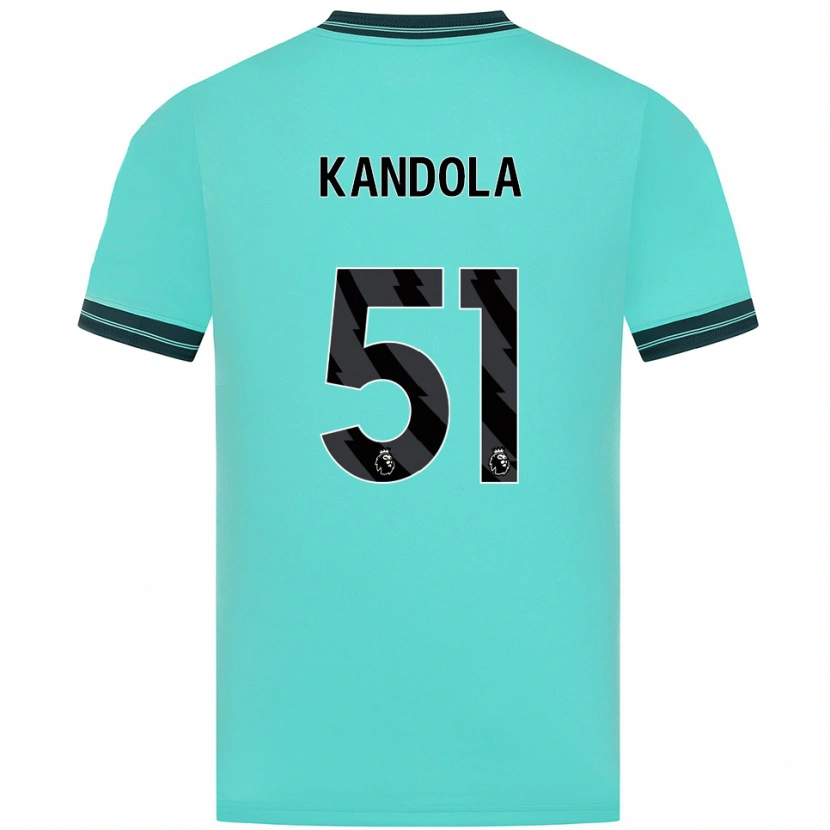 Danxen Enfant Maillot Kam Kandola #51 Bleu Ciel Vert Tenues Extérieur 2025/26 T-Shirt