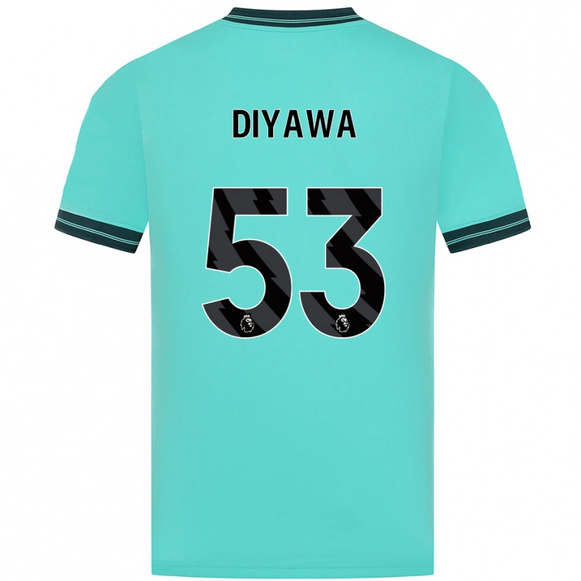 Danxen Enfant Maillot Aaron Keto Diyawa #53 Bleu Ciel Vert Tenues Extérieur 2025/26 T-Shirt