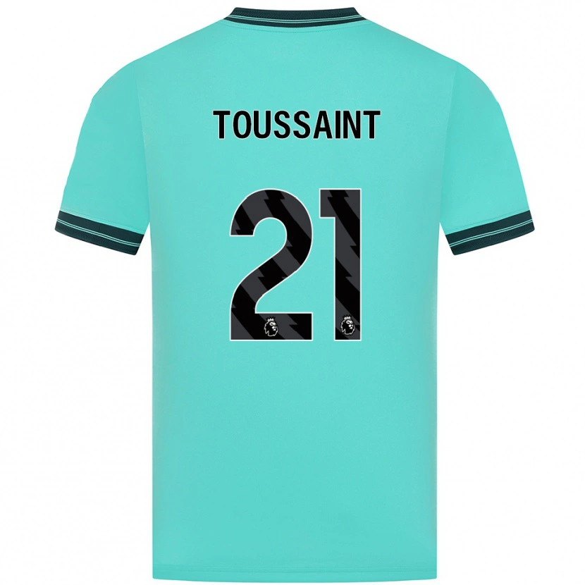 Danxen Enfant Maillot Destiney Toussaint #21 Bleu Ciel Vert Tenues Extérieur 2025/26 T-Shirt