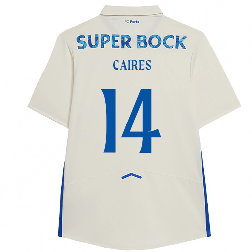 Danxen Enfant Maillot Tiago Caires #14 Blanc Bleu Troisieme 2025/26 T-Shirt