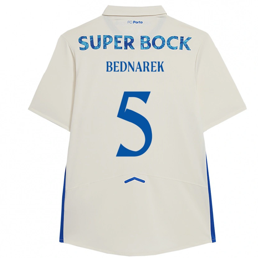 Danxen Enfant Maillot Jan Bednarek #5 Blanc Bleu Troisieme 2025/26 T-Shirt