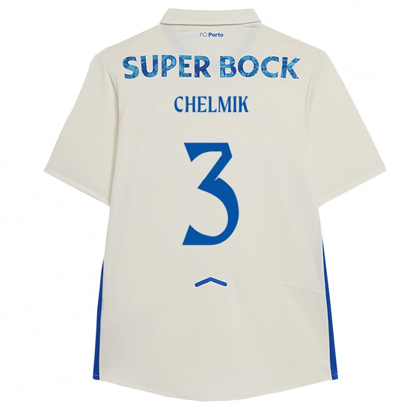 Danxen Enfant Maillot Chelmik #3 Blanc Bleu Troisieme 2025/26 T-Shirt