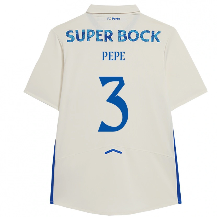 Danxen Enfant Maillot Pepe #3 Blanc Bleu Troisieme 2025/26 T-Shirt