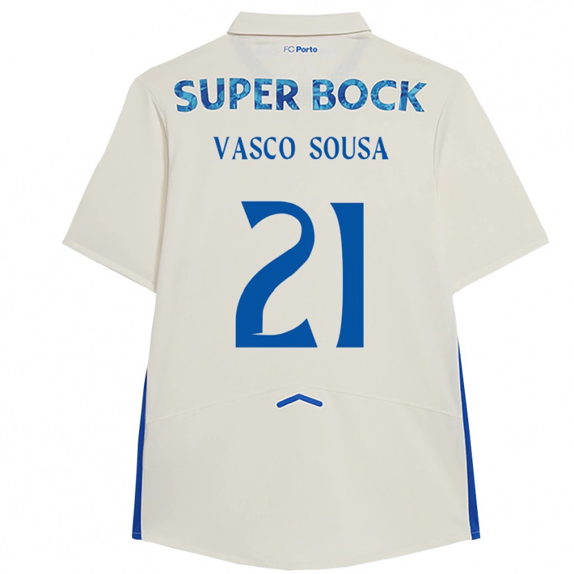 Danxen Enfant Maillot Vasco Sousa #21 Blanc Bleu Troisieme 2025/26 T-Shirt