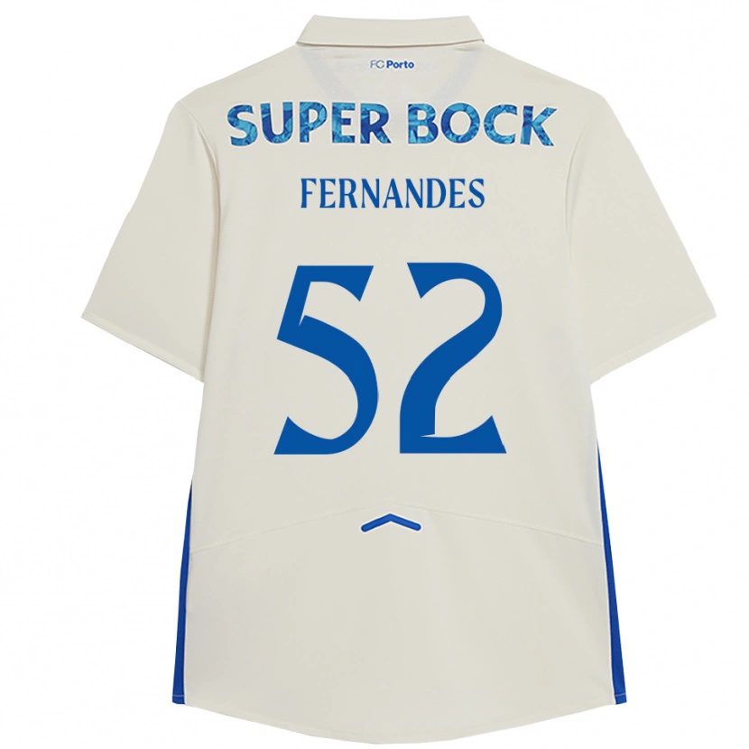 Danxen Enfant Maillot Martim Fernandes #52 Blanc Bleu Troisieme 2025/26 T-Shirt