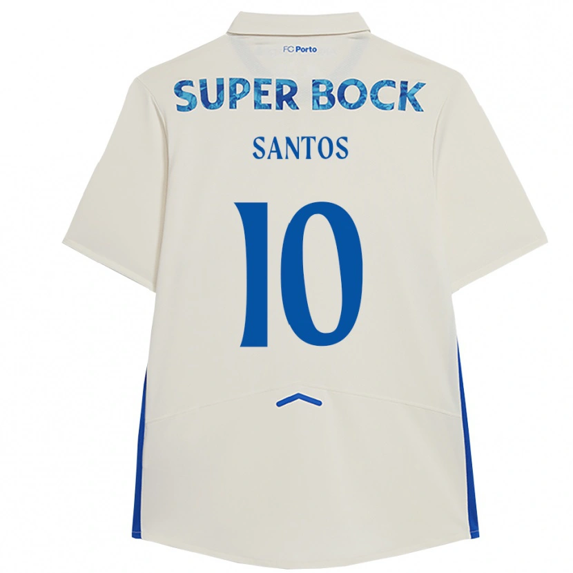 Danxen Enfant Maillot Gonçalo Santos #10 Blanc Bleu Troisieme 2025/26 T-Shirt