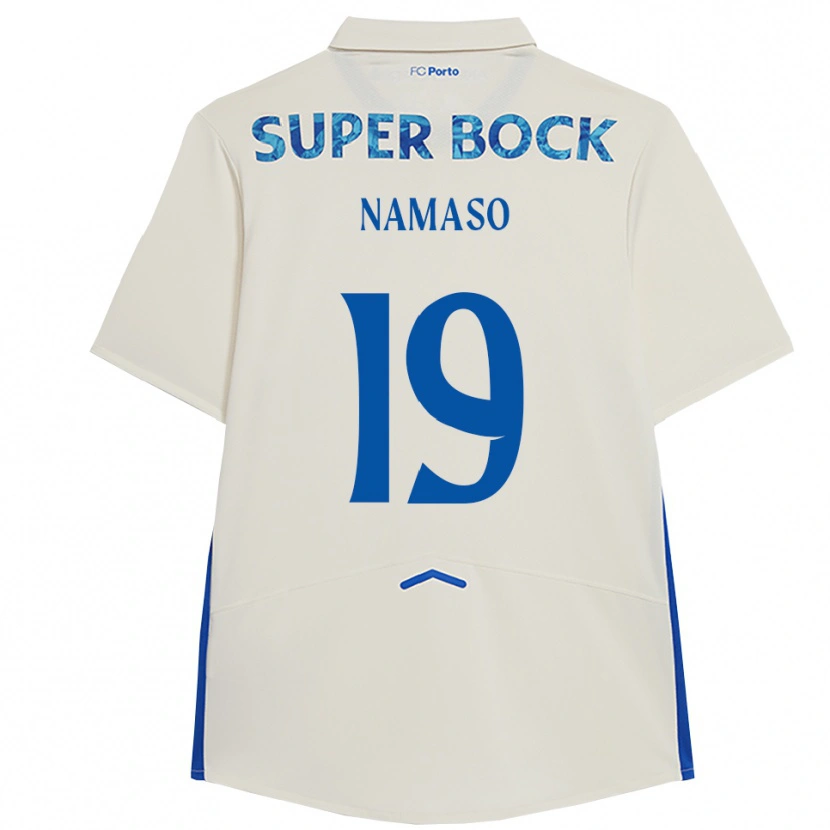Danxen Enfant Maillot Danny Namaso #19 Blanc Bleu Troisieme 2025/26 T-Shirt