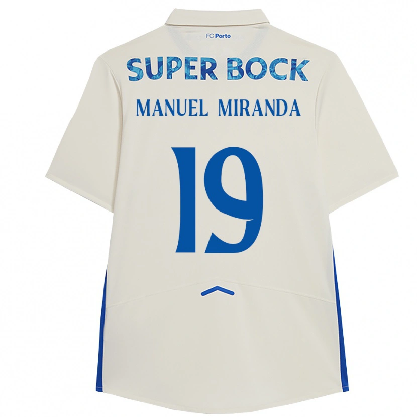 Danxen Enfant Maillot Manuel Miranda #19 Blanc Bleu Troisieme 2025/26 T-Shirt