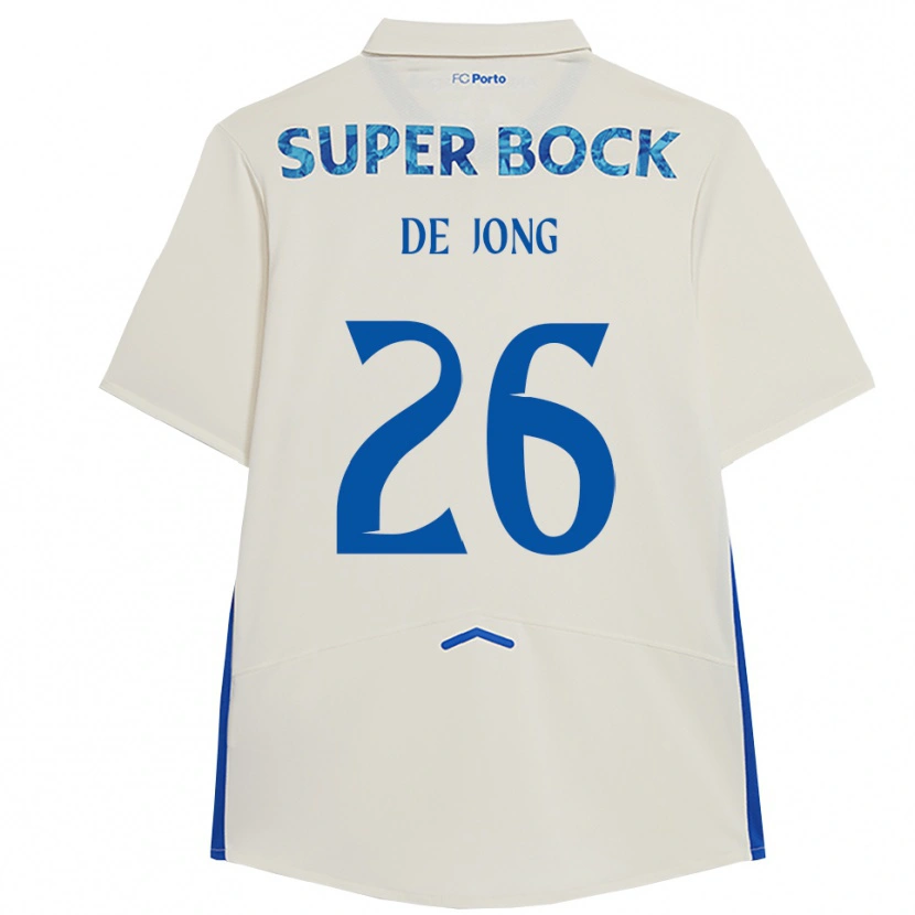 Danxen Enfant Maillot Luuk De Jong #26 Blanc Bleu Troisieme 2025/26 T-Shirt