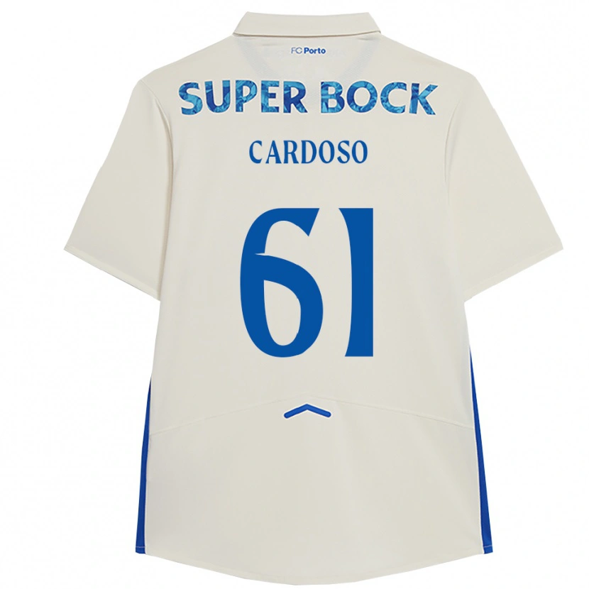 Danxen Enfant Maillot Ivan Cardoso #61 Blanc Bleu Troisieme 2025/26 T-Shirt