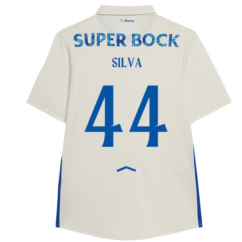 Danxen Enfant Maillot Felipe Silva #44 Blanc Bleu Troisieme 2025/26 T-Shirt
