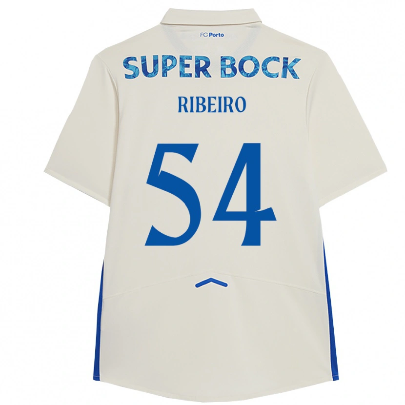 Danxen Enfant Maillot António Ribeiro #54 Blanc Bleu Troisieme 2025/26 T-Shirt