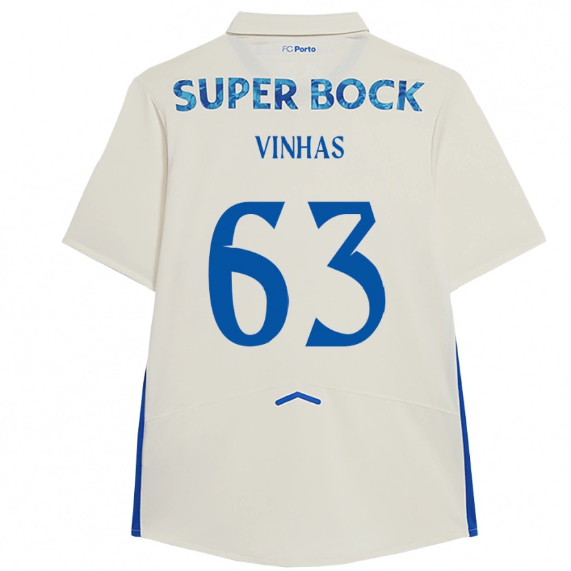 Danxen Enfant Maillot David Vinhas #63 Blanc Bleu Troisieme 2025/26 T-Shirt