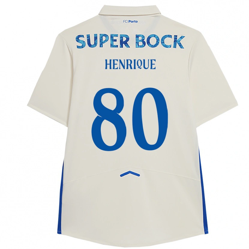 Danxen Enfant Maillot Kaio Henrique #80 Blanc Bleu Troisieme 2025/26 T-Shirt