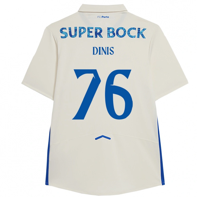 Danxen Enfant Maillot Dinis #76 Blanc Bleu Troisieme 2025/26 T-Shirt