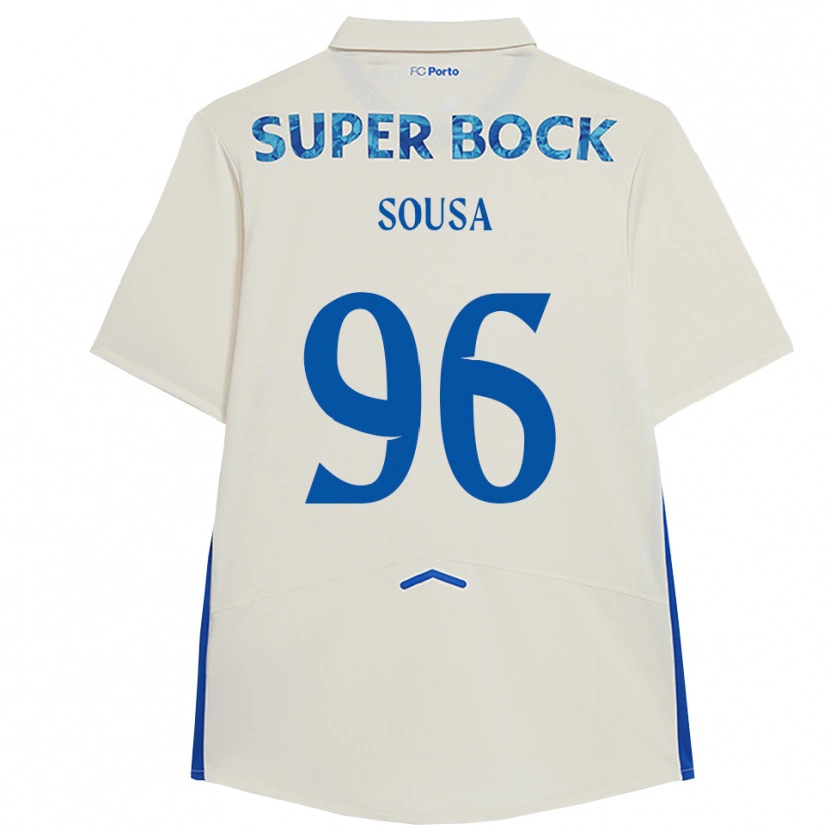 Danxen Enfant Maillot Filipe Sousa #96 Blanc Bleu Troisieme 2025/26 T-Shirt