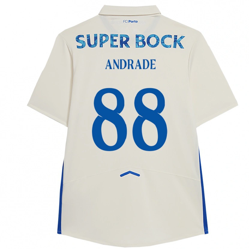 Danxen Enfant Maillot Domingos Andrade #88 Blanc Bleu Troisieme 2025/26 T-Shirt