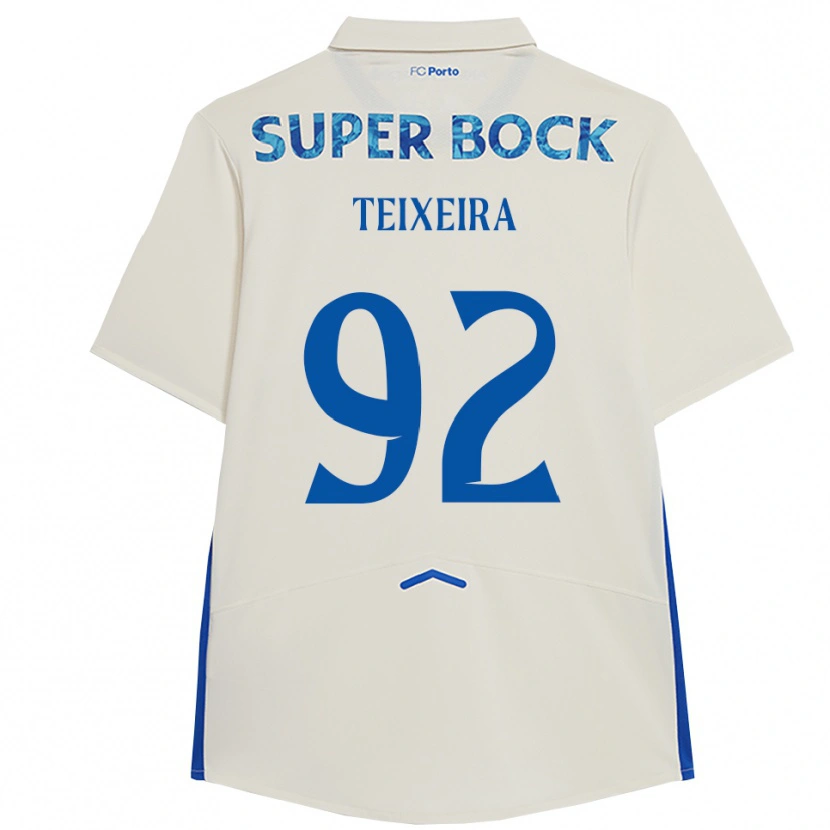 Danxen Enfant Maillot João Teixeira #92 Blanc Bleu Troisieme 2025/26 T-Shirt