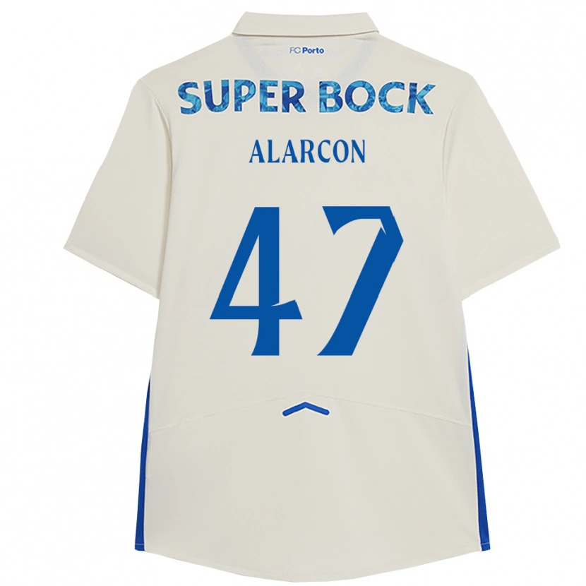 Danxen Enfant Maillot Ángel Alarcón #47 Blanc Bleu Troisieme 2025/26 T-Shirt