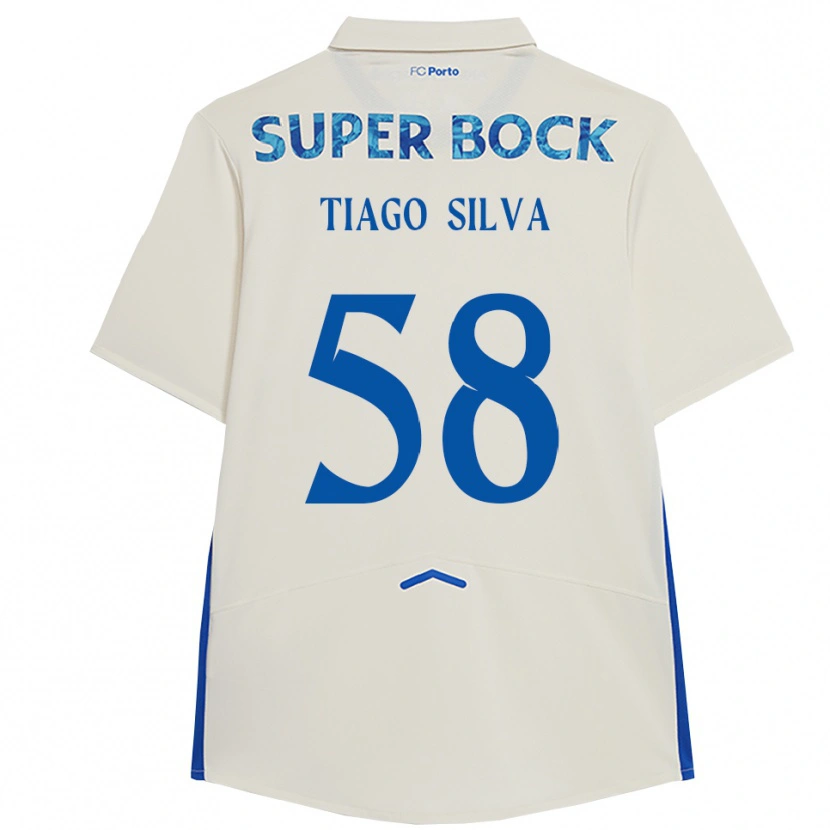 Danxen Enfant Maillot Tiago Silva #58 Blanc Bleu Troisieme 2025/26 T-Shirt