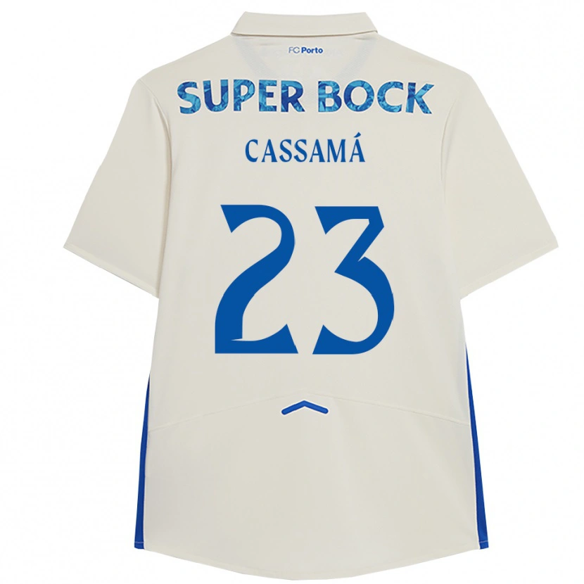 Danxen Enfant Maillot Abdu Cassamá #23 Blanc Bleu Troisieme 2025/26 T-Shirt