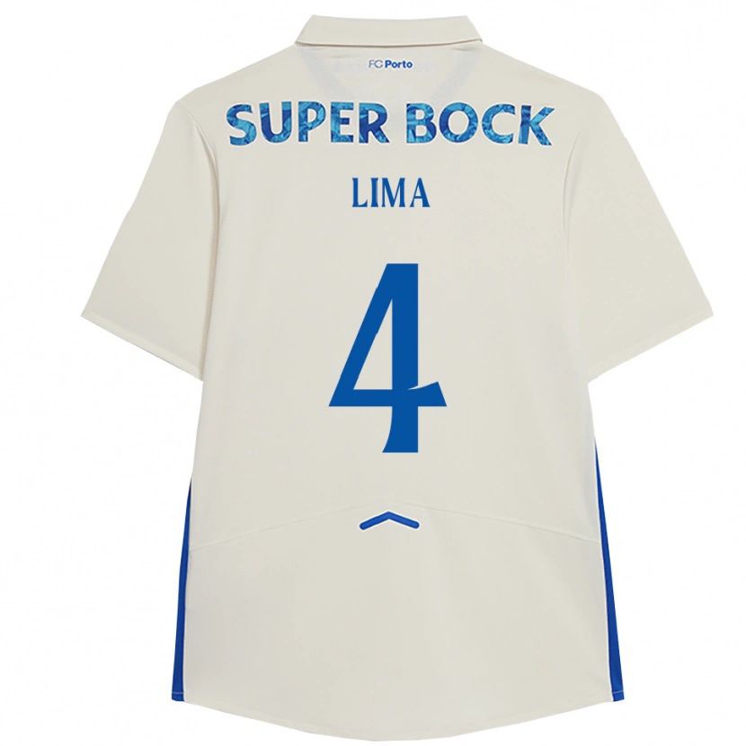 Danxen Enfant Maillot Karoline Lima #4 Blanc Bleu Troisieme 2025/26 T-Shirt