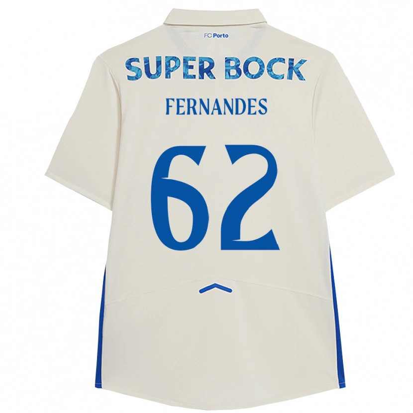 Danxen Enfant Maillot Rodrigo Fernandes #62 Blanc Bleu Troisieme 2025/26 T-Shirt