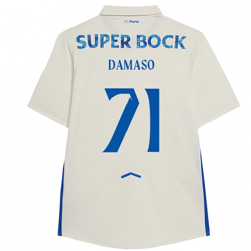 Danxen Enfant Maillot Nico Damaso #71 Blanc Bleu Troisieme 2025/26 T-Shirt
