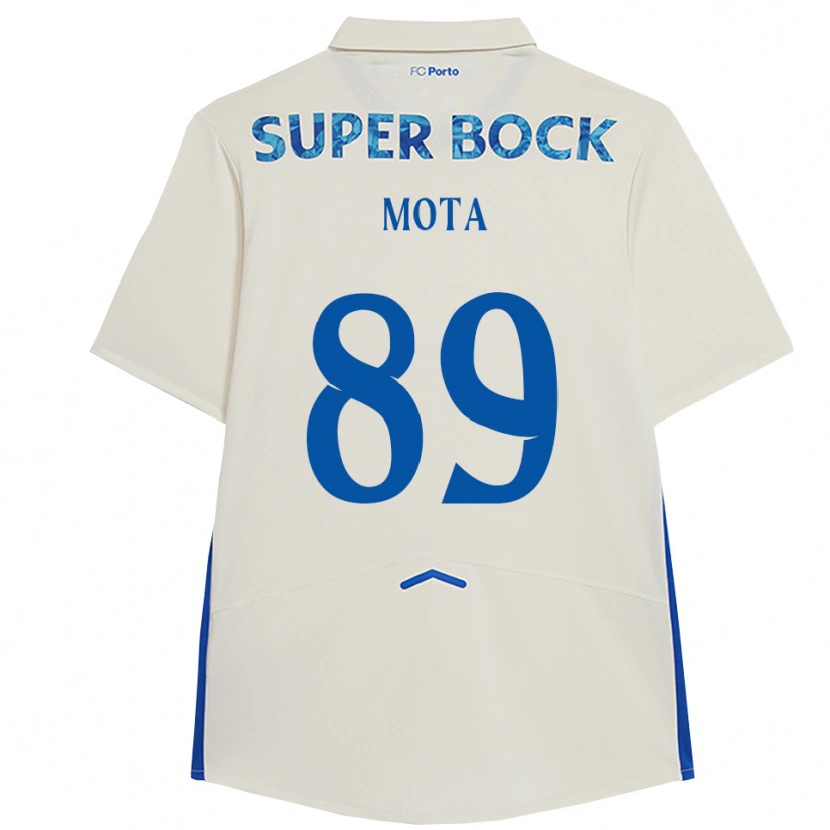Danxen Enfant Maillot Luís Mota #89 Blanc Bleu Troisieme 2025/26 T-Shirt