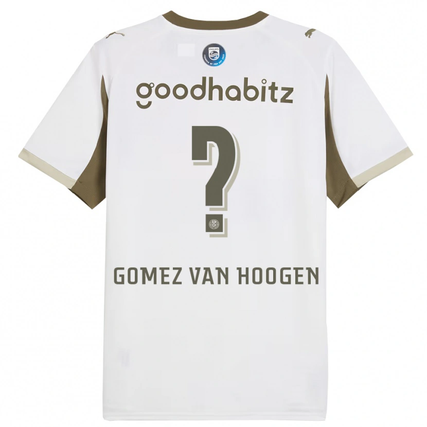 Danxen Enfant Maillot Samuel Gomez Van Hoogen #0 Blanc Gris Troisieme 2025/26 T-Shirt