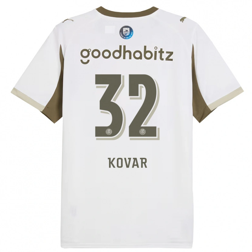 Danxen Enfant Maillot Matej Kovar #32 Blanc Gris Troisieme 2025/26 T-Shirt