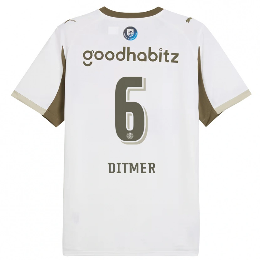 Danxen Enfant Maillot Sébas Ditmer #6 Blanc Gris Troisieme 2025/26 T-Shirt