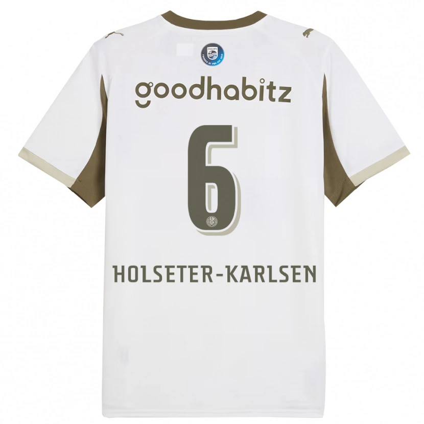 Danxen Enfant Maillot Philip Holseter-Karlsen #6 Blanc Gris Troisieme 2025/26 T-Shirt