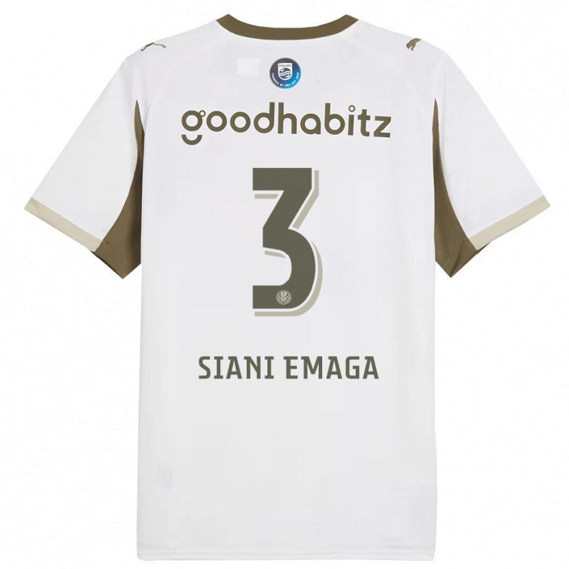 Danxen Enfant Maillot Ezechiel Siani Emaga #3 Blanc Gris Troisieme 2025/26 T-Shirt