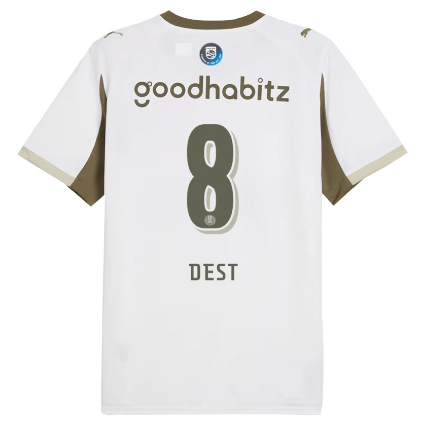 Danxen Enfant Maillot Sergiño Dest #8 Blanc Gris Troisieme 2025/26 T-Shirt