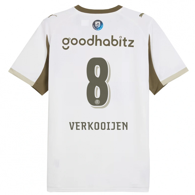 Danxen Enfant Maillot Nicolas Verkooijen #8 Blanc Gris Troisieme 2025/26 T-Shirt