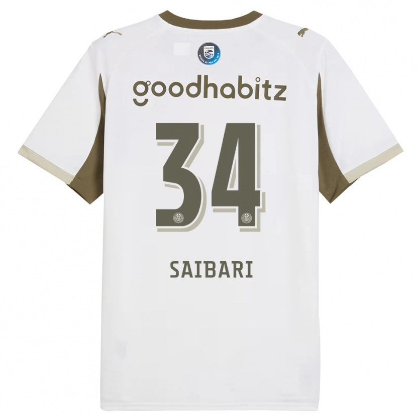Danxen Enfant Maillot Ismael Saibari #34 Blanc Gris Troisieme 2025/26 T-Shirt