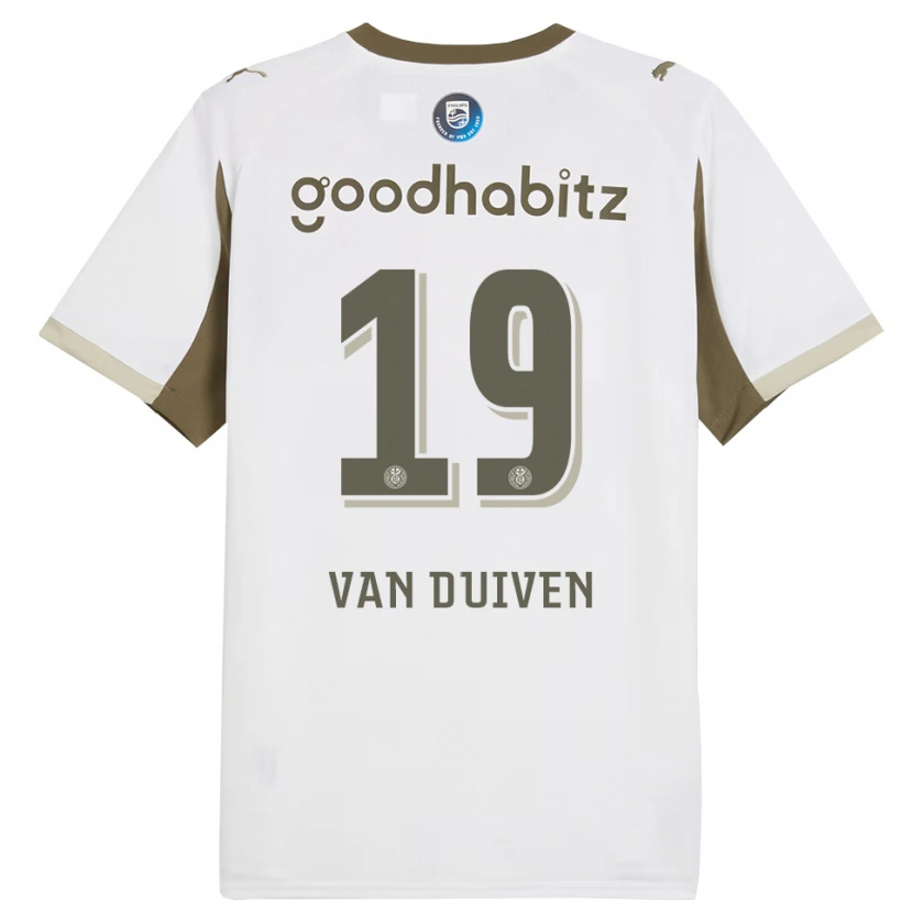 Danxen Enfant Maillot Jason Van Duiven #19 Blanc Gris Troisieme 2025/26 T-Shirt