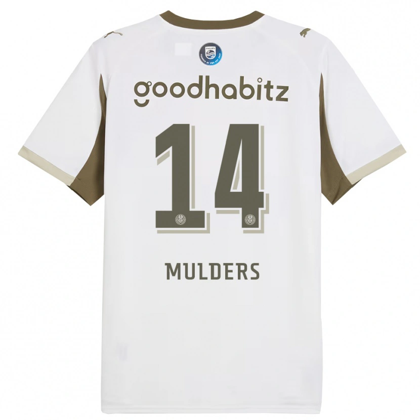 Danxen Enfant Maillot Boet Mulders #14 Blanc Gris Troisieme 2025/26 T-Shirt